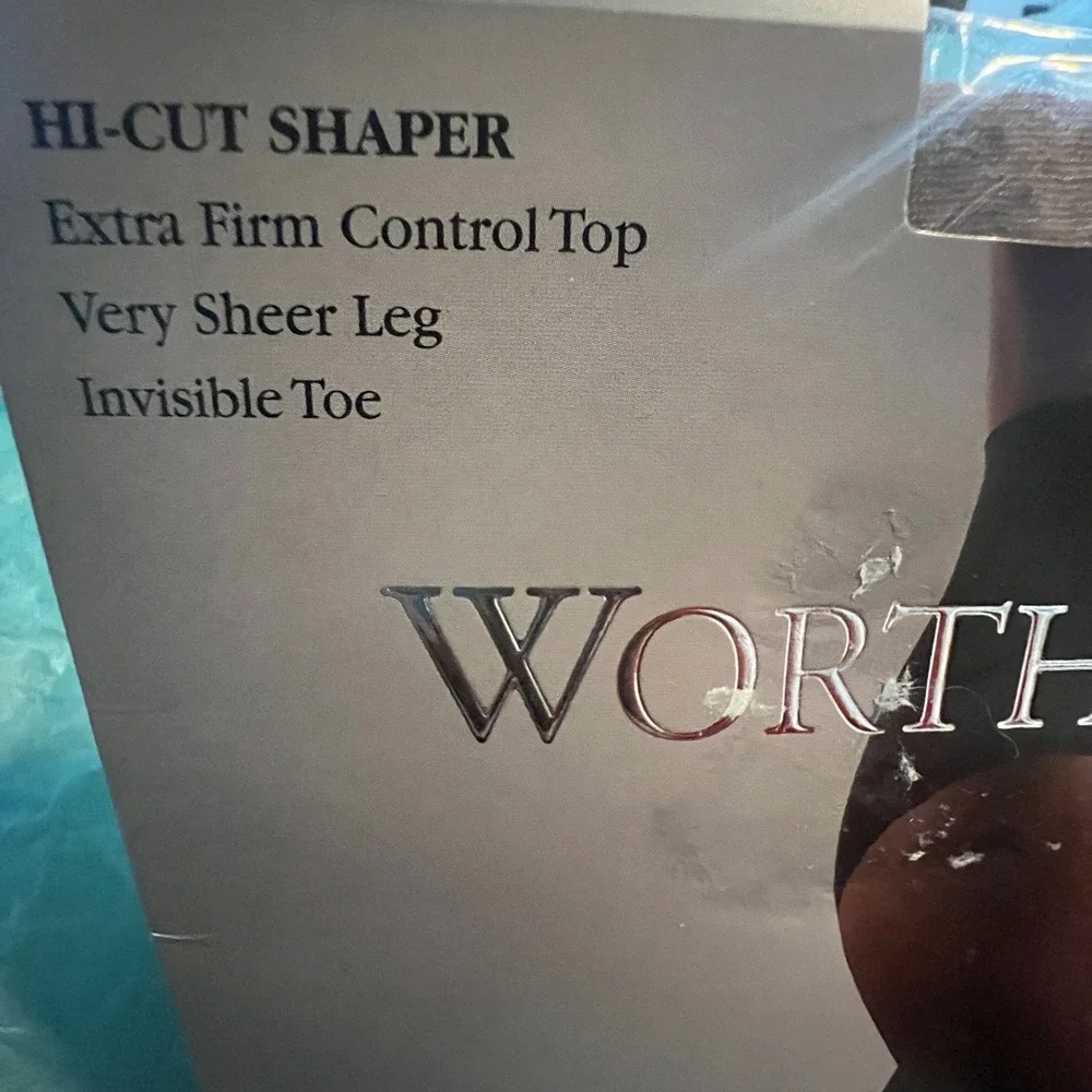 Worthington Hi-Cut Shaper Pantyhose Nude Size 1 Extra Firm Control Top Sheer Leg